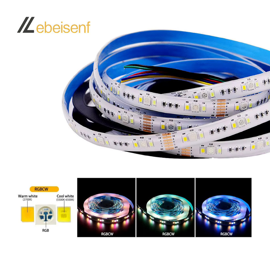 Lebeisenf 5-in-1 RGB CCT LED Lichtstreifen Multicolour mit SMD 5050 und 2835 für Innenbeleuchtung und Dekoration - Bild 4
