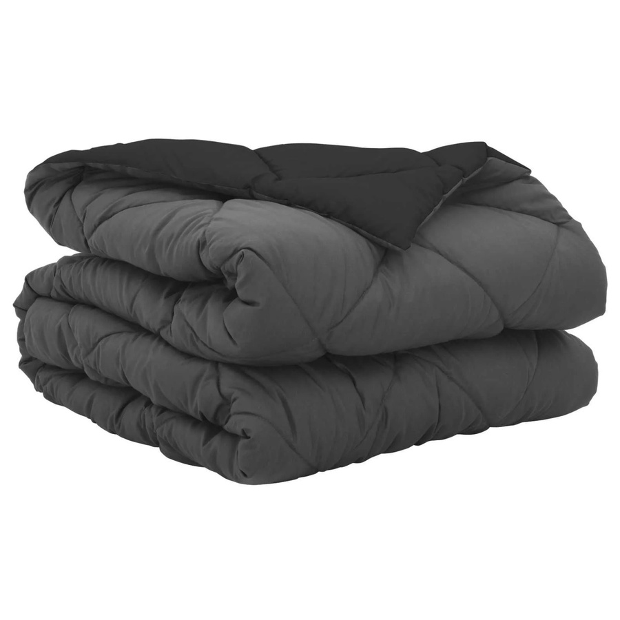 vidaXL Sommerdecke aus Mikrofaser in Schwarz und Anthrazit mit Diamond-Muster, B/T: 140 x 200 cm - Bild 2