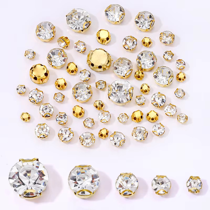 DUCRYSTAL Glaskristall, 3–10 mm, GoldBase, klar - Bild 2