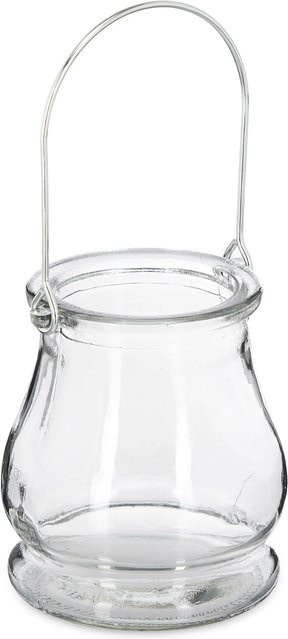 Relaxdays Windlicht Set aus Glas und Metall in Transparent und Silber, 12er Set, bauchig, Höhe: 10 cm, Durchmesser: 8,5 cm - Bild 1