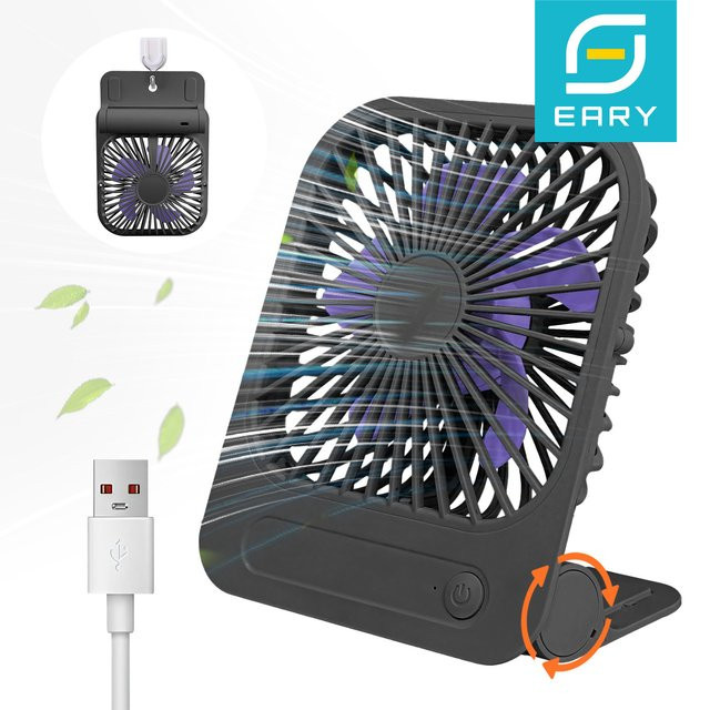 Eary Magnetischer Wandventilator in Weiß, ultradünn und tragbar, USB-wiederaufladbar mit 1200 mAh und 4 Windgeschwindigkeiten - Bild 1