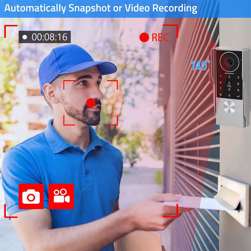 AJXML 2-Draht Video-Türsprechanlage mit 2 Monitoren, 7/10 Zoll, 1080P Smart Video-Gegensprechanlage mit TUYA App, IC-Karten- und PIN-Entsperrung - Bild 6