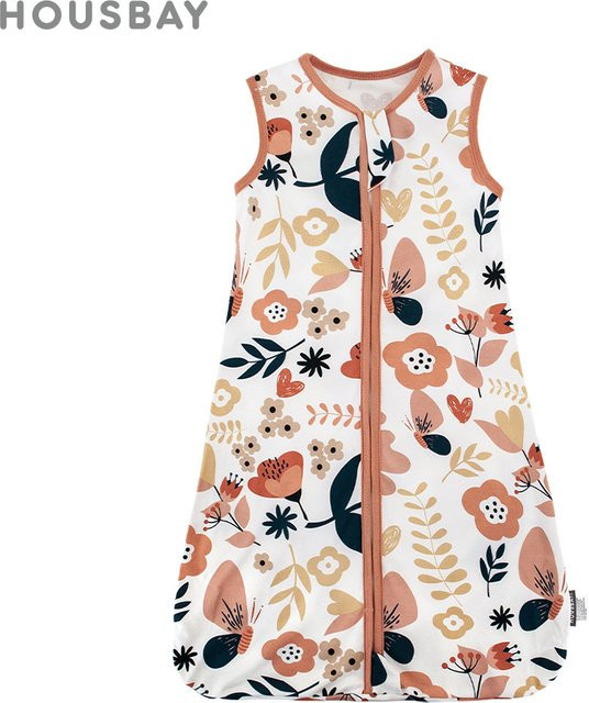 HOUSBAY Baby-Schlafsack für Mädchen mit Blumenmuster, Sommer-Nachtwäsche aus 100 % Baumwolle, Multicolour, für 3–18 Monate - Bild 1