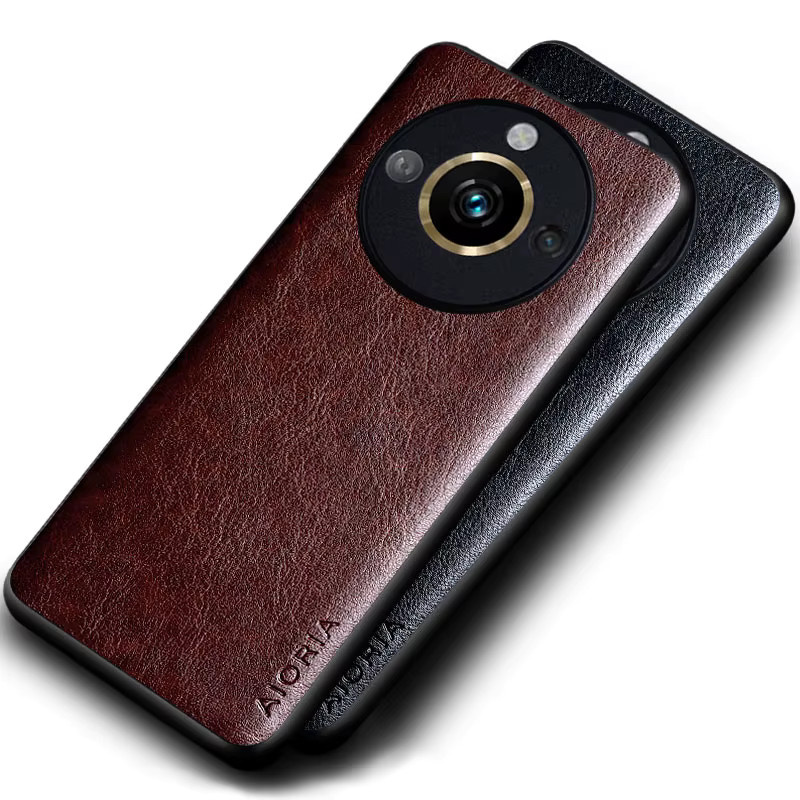 Luxuriöse Business Handyhülle aus PU-Leder und TPU/PC für Realme 11, 10, 9 Pro Plus, 11x und 9i in Rot - Bild 4