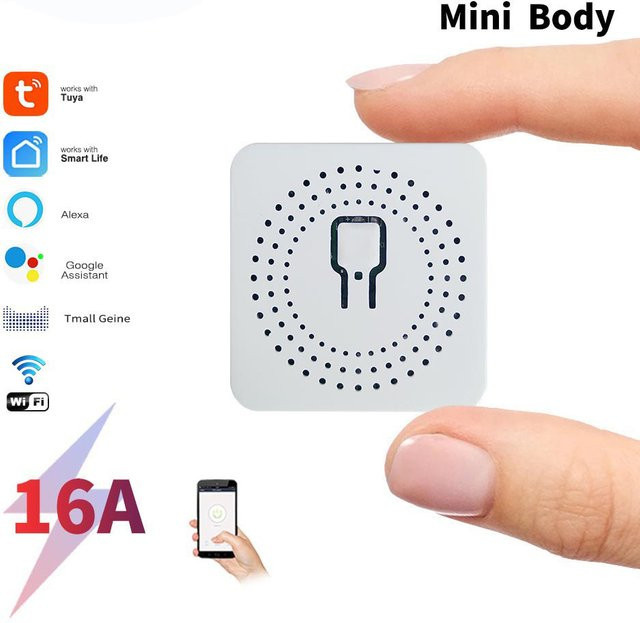 Szaoju Smart Switch mit Tuya Smart Life und WLAN, 16A Mini-Wandschalter in Weiß für Alexa und Sprachsteuerung - Bild 1
