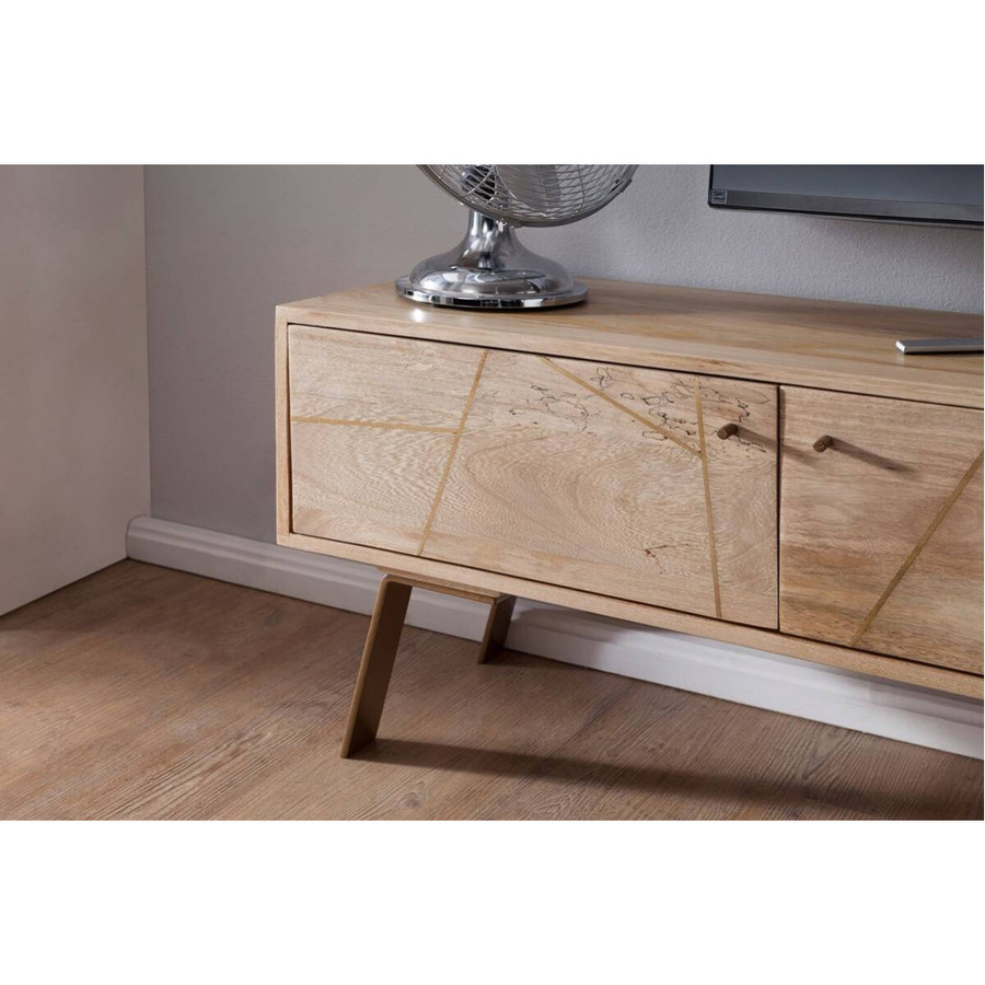 Wohnling Lowboard aus Mangoholz in Braun im Landhausstil, B/H/T: 145 x 47 x 35 cm - Bild 2