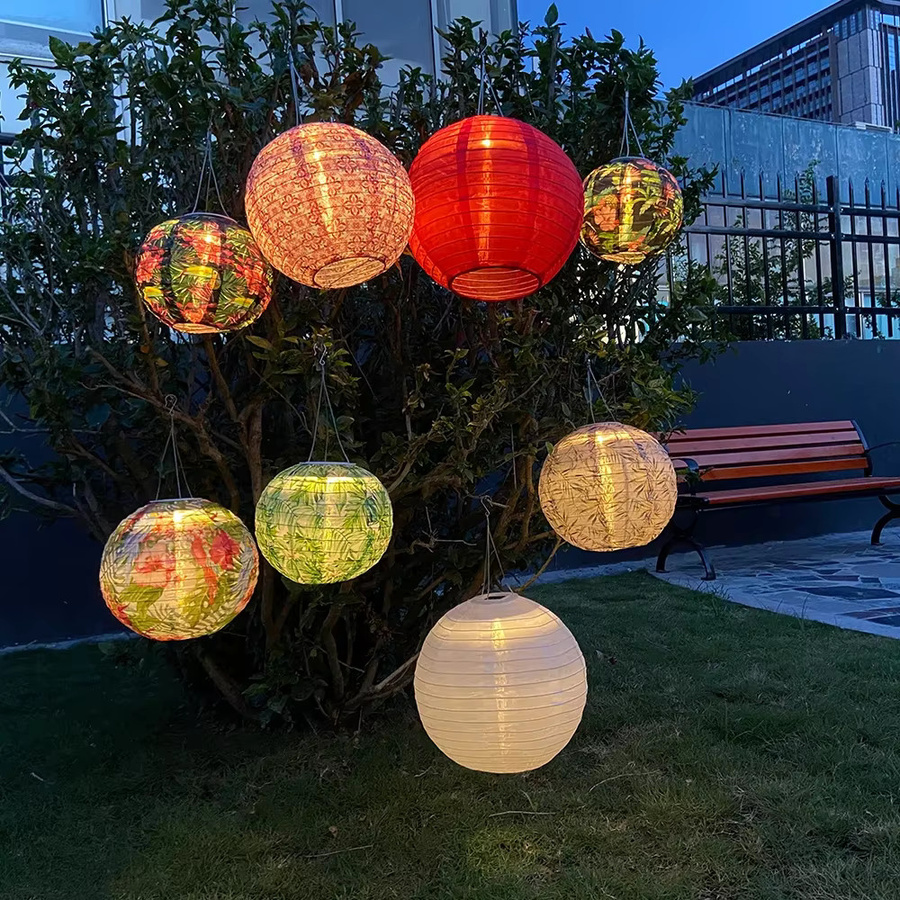 Shunmaii LED Solar Laterne Blau, 8 Zoll, IP55 Wasserdicht, Hängelampe für Garten und Outdoor-Dekoration - Bild 4