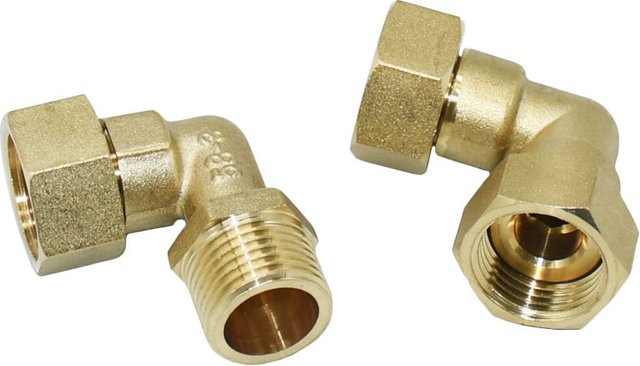 ZWDZJL Messing Ellenbogenanschluss 90 Grad mit 1/2 Zoll Gewinde in Gold als Kupfer Wasserrohrverbinder und Reparaturadapter - Bild 1