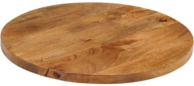 vidaXL Tischplatte Rund aus Massivholz Mango in Braun, Durchmesser: 40 cm, Höhe: 2,5 cm - Bild 1