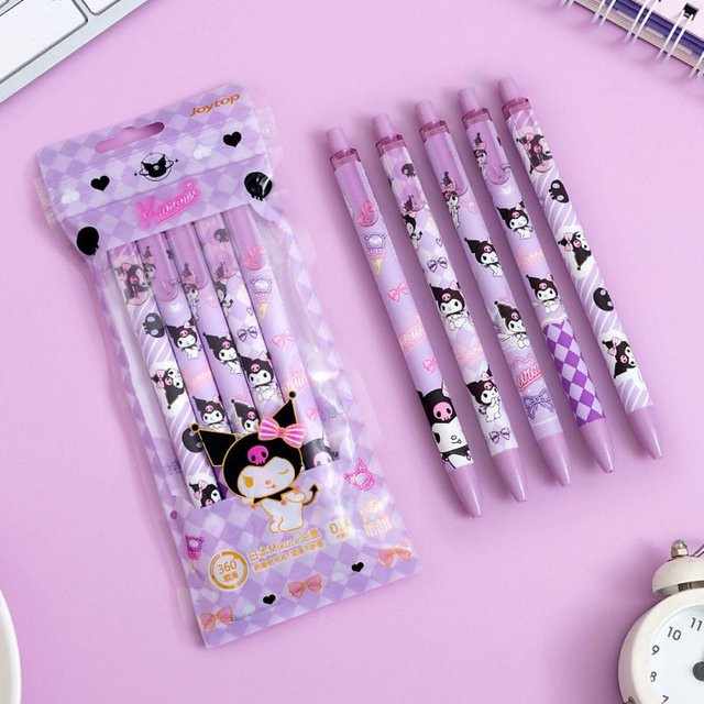 Sanrio 5-teiliges Set Kuromi Gelstifte in Lila für Schulbedarf und Journaling - Bild 1