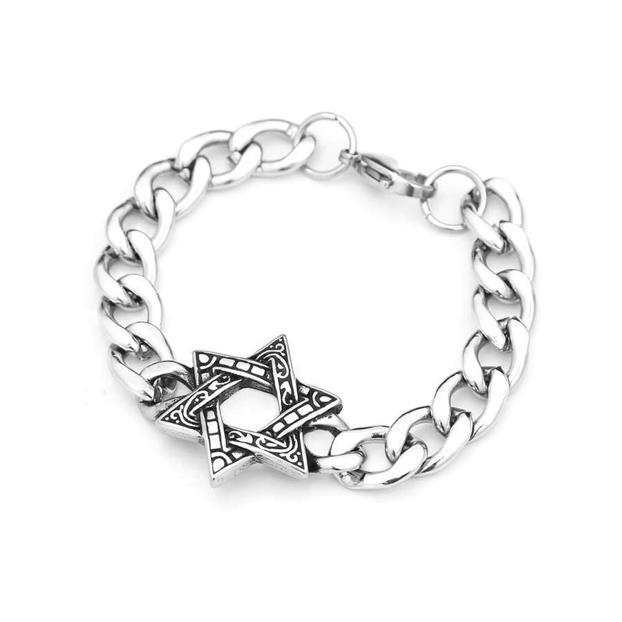NORTHMAN Armband, Davidstern, 316L Edelstahl, Silber, Unisex, Vintage - Bild 3