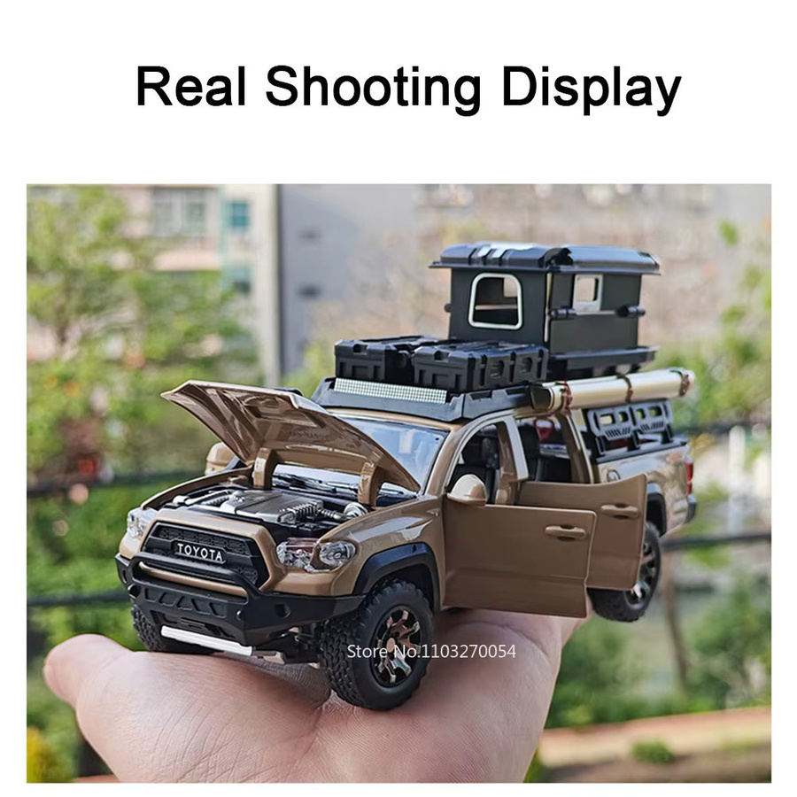 MAKEDA Diecast Modellauto Tacoma Prado in Schwarz, Maßstab 1:32, Metall-Spielzeugauto mit Licht und Sound sowie öffnbaren Türen - Bild 2