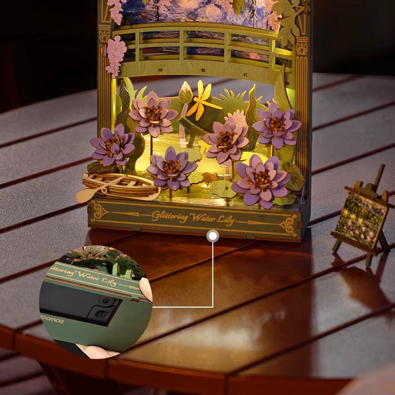 ROWOOD 3D-Holzpuzzle Sonnenblume mit LED-Licht als Blumenmodellbausatz zur Tischdekoration - Bild 3