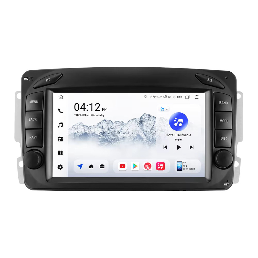 Hizpo Android Auto Smart System mit GPS und CarPlay für Mercedes Benz CLK W209 C209 W168 W203 W463 Vito Viano 1998-2006, 7 Zoll, Schwarz - Bild 8