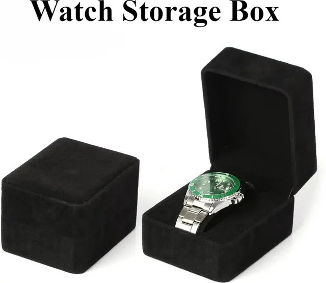 CAOWTAN Uhrenbox aus Samt mit runden Ecken zur Aufbewahrung von Smartwatches und Schmuck - Bild 1