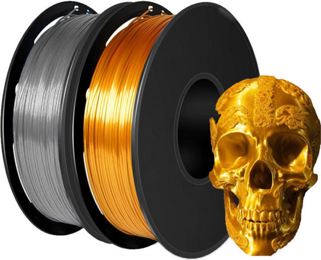 3D Maliang Hochgeschwindigkeits-Seidenfilament PLA 1,75 mm für FDM-3D-Drucker in Gold und Silber - Bild 1