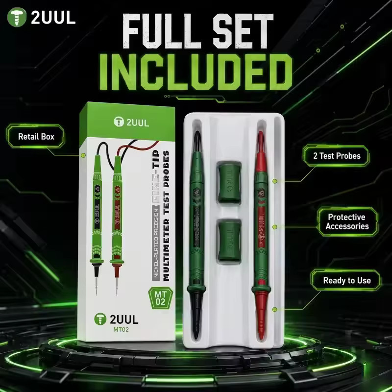 2UUL MT02 Präzisions-Multimeter-Prüfspitzen Set mit vernickelten Feinspitzen-Sondenstiften für Digitaltester, Handy- und PCB-Reparaturwerkzeug - Bild 3