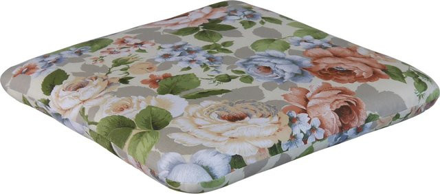 Angerer Sitzkissen Wolfgangsee Creme Blumen B/T/H: 42 x 42 x 6 cm - Bild 1