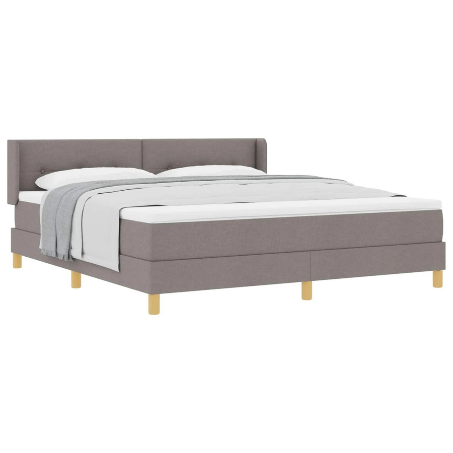 vidaXL Boxspringbett mit Matratze in Taupe, B/T/H: 180 x 200 x 183 cm, Stoffbezug in Beige und Grau - Bild 2