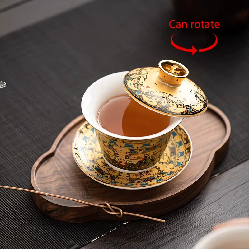 WENZHE Gongfu-Teeschüssel aus Keramik in Mehrfarben, hochwertige Jadeit-Teeschale für Teezeremonien - Bild 2