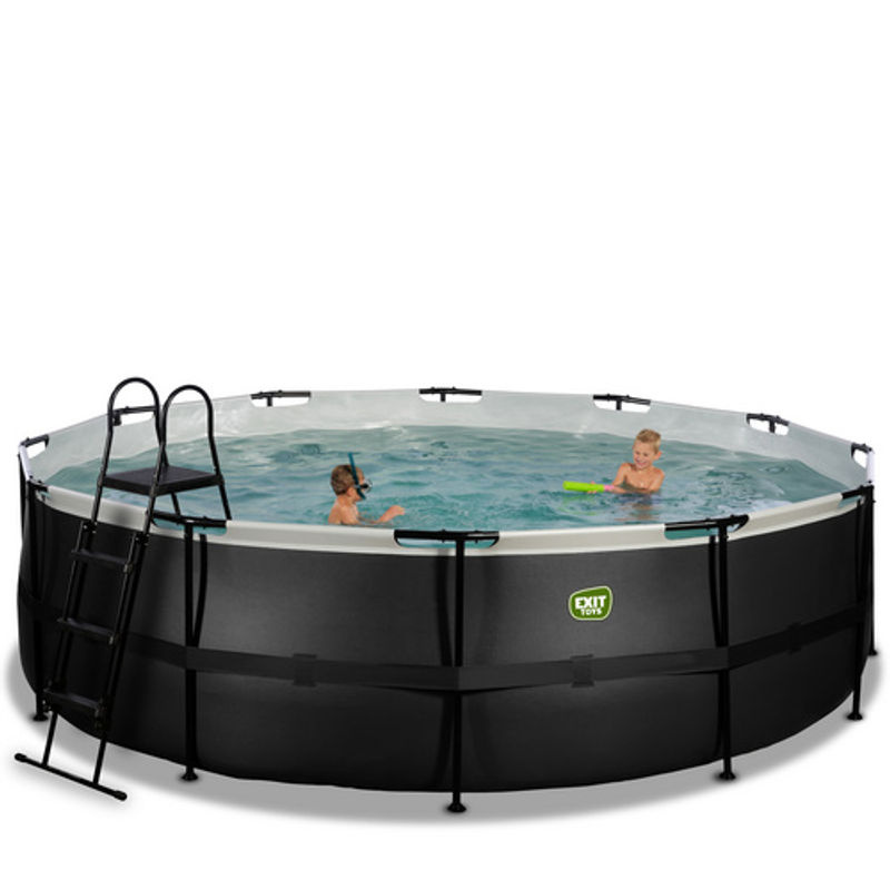EXIT Black Leather Pool mit Sandfilterpumpe, Durchmesser: 488 cm, Höhe: 122 cm, Schwarz - Bild 2
