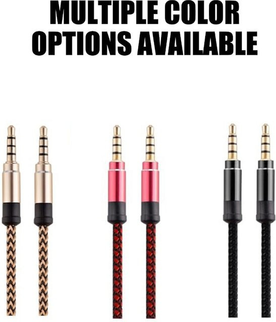 3,5 mm Klinke Audiokabel aus geflochtenem Nylon für HiFi-Sound, Länge: 1,5 m - Bild 1