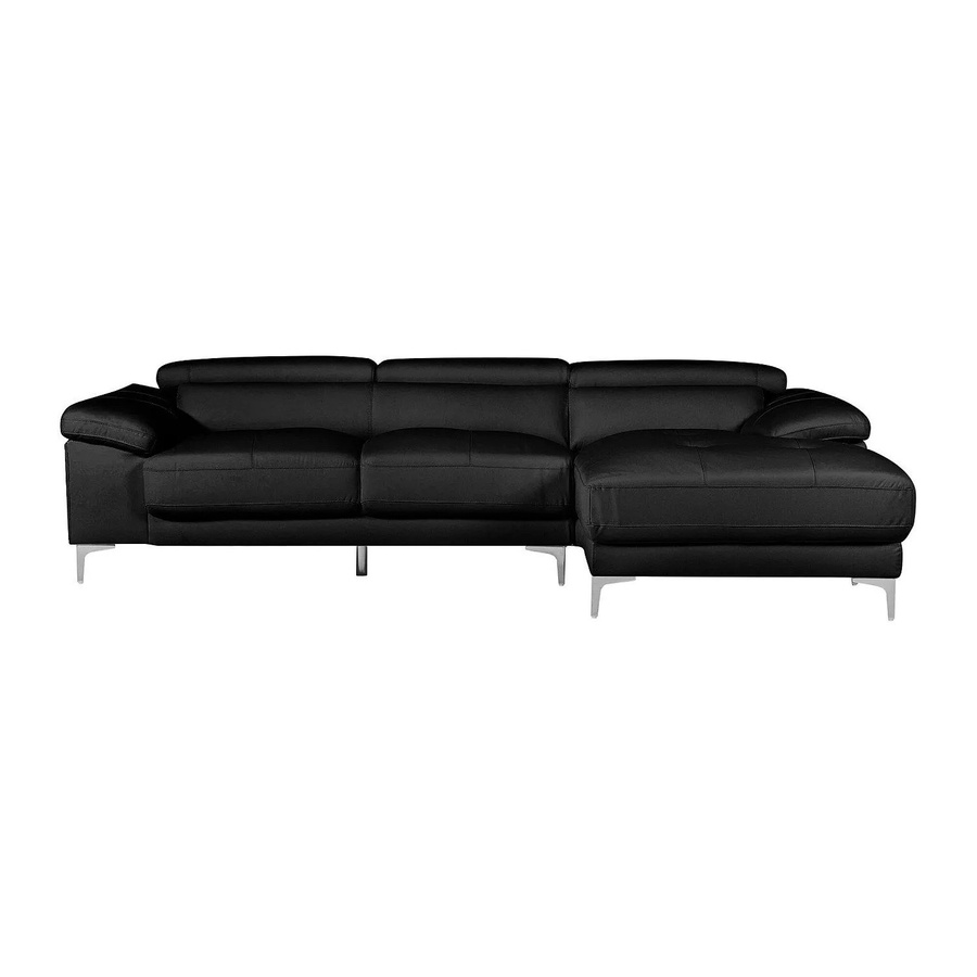 Vente-unique Sofa Solange in Schwarz, modernes L-Shape Ecksofa aus Leder, Breite: 265 cm - Bild 2