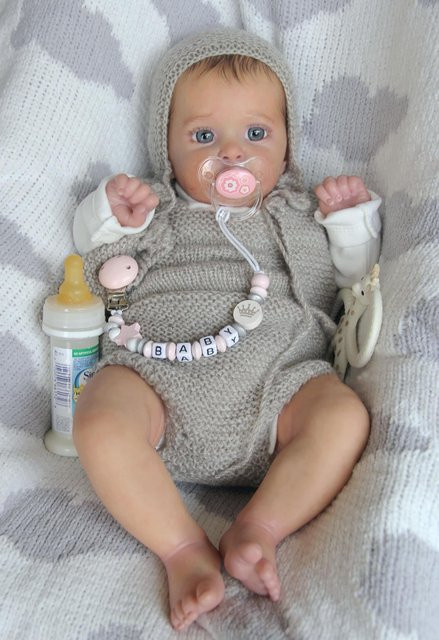 NPK Babypuppe Reborn, Jocy, 19-Zoll, Silikon, Sammlerstück - Bild 1