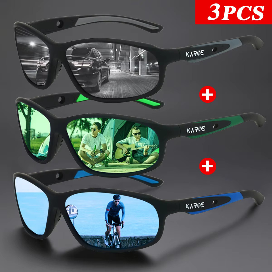 Karos Sonnenbrille, polarisiert, Vollrand, rechteckig, Kunststoff, black, Unisex - Bild 1