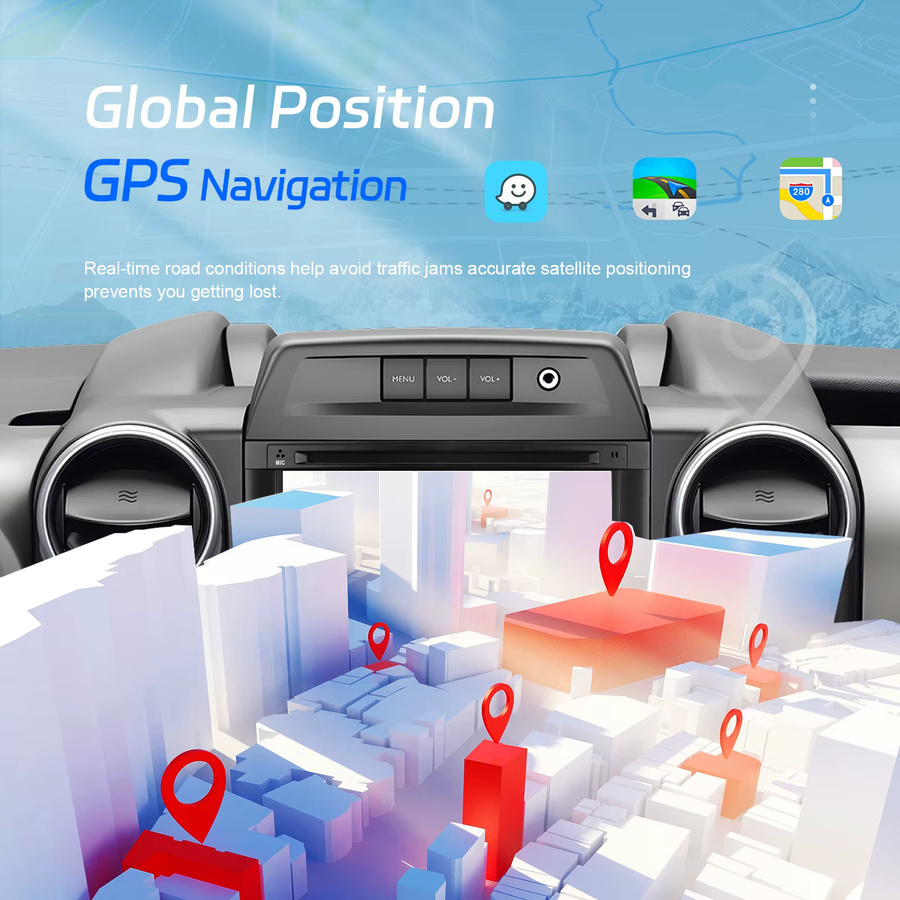 Podofo Android Car Player Autoradio mit 7 Zoll Display für PEUGEOT 3008 5008 Partner und CITROEN Berlingo 2010-2016 mit GPS, WiFi, Bluetooth, CarPlay und Android Auto in Schwarz - Bild 4