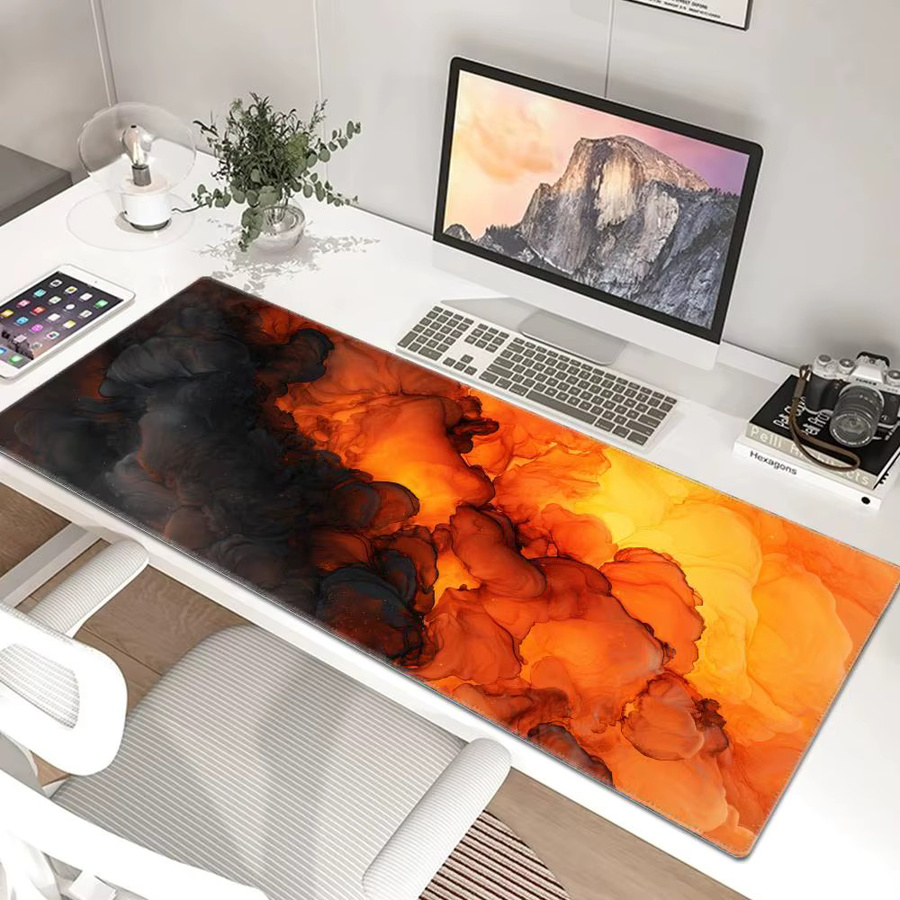 Sparks Gaming-Mauspad mit abstraktem Wolken-Design in Gold und Orange, B/T: 80 x 30 cm - Bild 2
