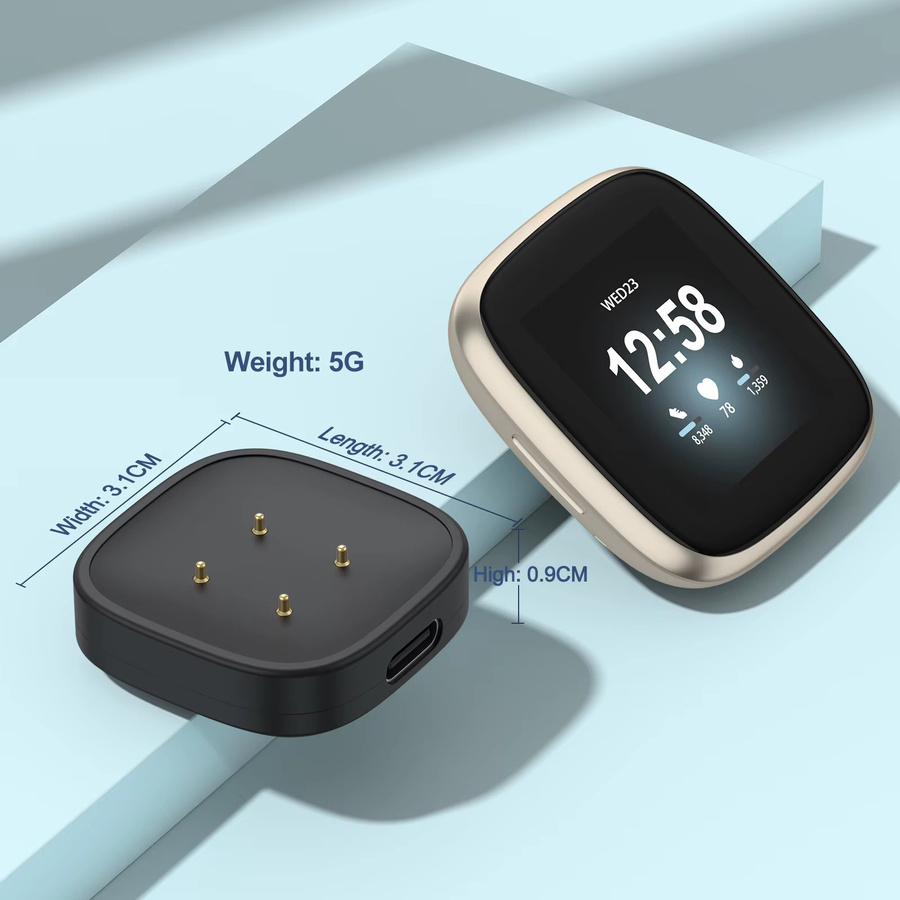 IEOVIEE Ladekabel für Fitbit Sense, Sense 2, Versa 4, Versa 3 und Google Pixel Watch 2, Watch 3 in Schwarz - Bild 2