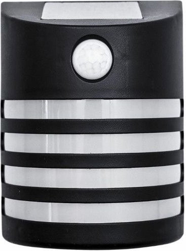 STEL ORA Solar Wandleuchte mit LED und Bewegungsmelder in Schwarz, IP44 wetterfest für Garten, Terrasse und Flur - Bild 1