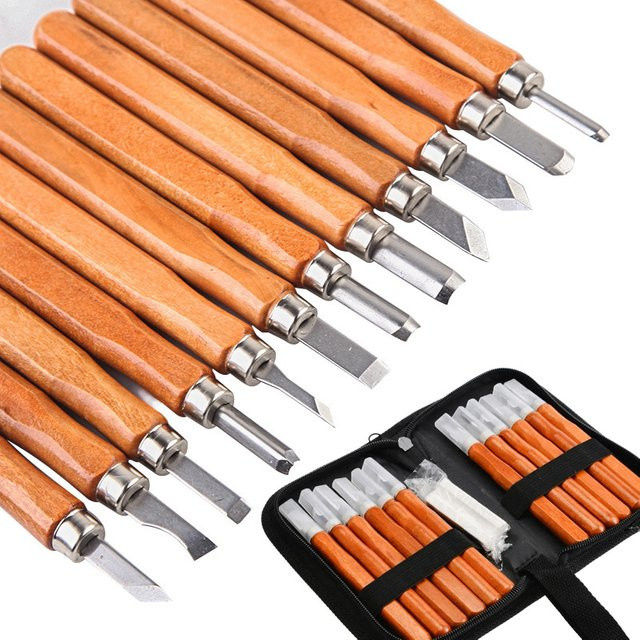 Professionelles Holzschnitzmeißel-Set in Braun für detaillierte Schnitzarbeiten und Holzbearbeitung - Bild 1