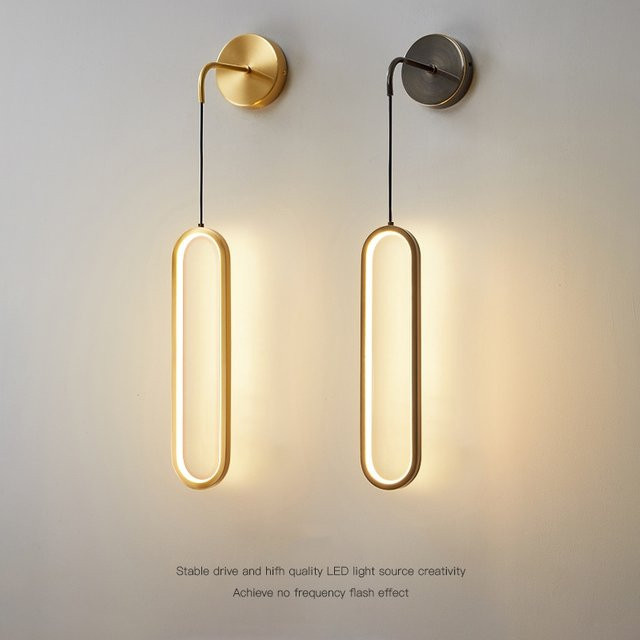 Moderne LED-Wandleuchte von OSABO in Gold/Messing für Wohnzimmer, Schlafzimmer und Flur - Bild 1