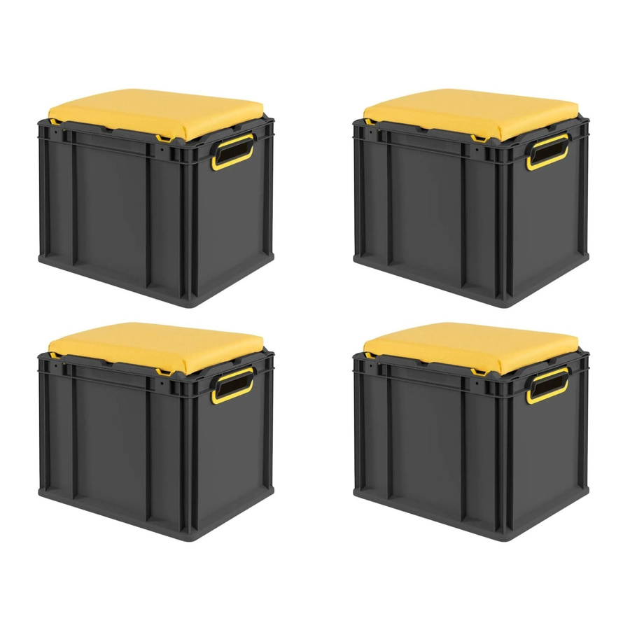 PROREGAL Sparset 4x Eurobox Nextgen Seat Box Gelb Schwarz, H x B x T: 36,5 x 30 x 40 cm - Bild 2
