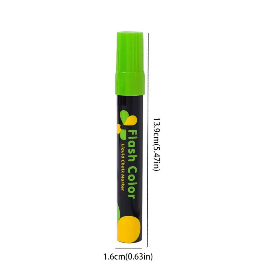 Abwischbarer Flüssigkreide-Highlighter in Grün für Whiteboard und Glasfenster mit Keilspitze - Bild 3