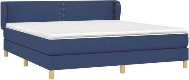 vidaXL Boxspringbett mit Matratze Hybrid-Design in Blau und Weiß, B/T/H: 180 x 200 x 183 cm - Bild 1