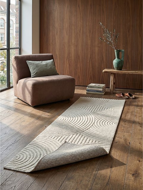 Wetterfester Outdoor-Läufer Kadima Design in Creme mit abstraktem Muster, B/T: 80 x 250 cm - Bild 1