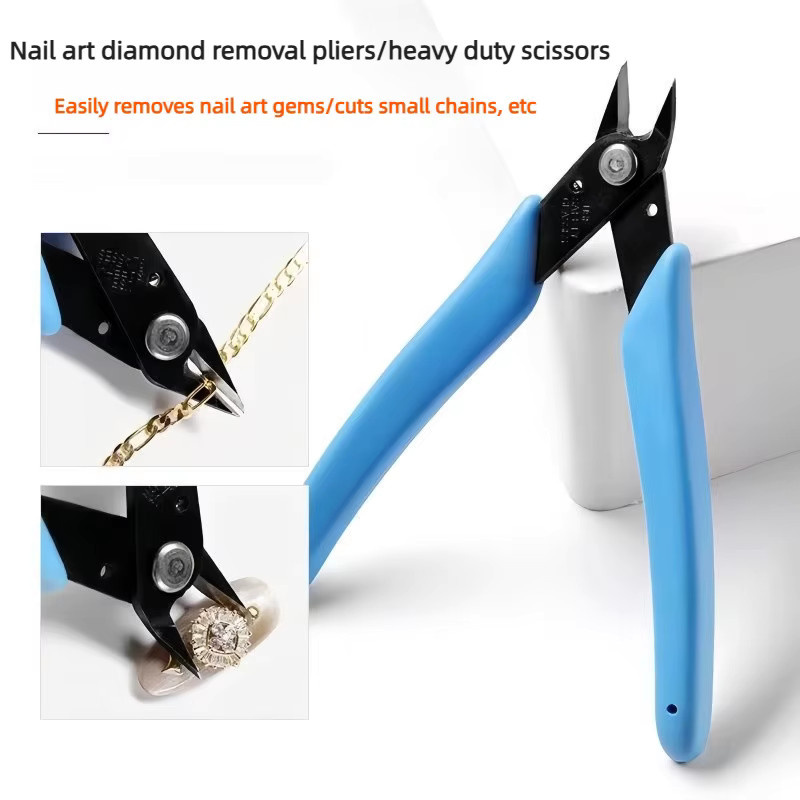 Einschneidige Diagonalzange aus Metall in Blau für Schmuckhandwerk und DIY-Drahtschneidearbeiten - Bild 2