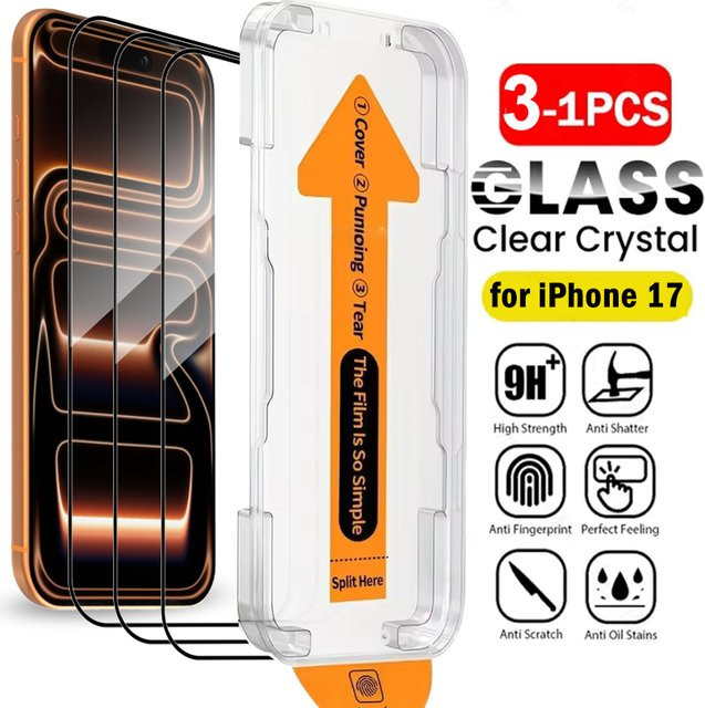 Apple Displayschutzfolie aus gehärtetem Glas für iPhone 17 Pro Max, transparent - Bild 1