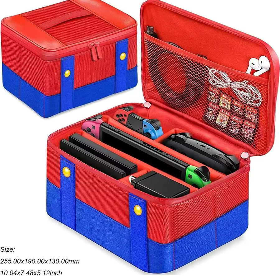 Stoßfeste Tragbare Schutzhülle aus Nylon für Nintendo Switch OLED in Rot - Bild 5