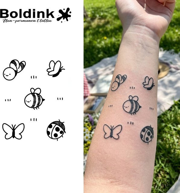 BOLDINK Insekten-Bienen-Tattoo-Aufkleber, Unisex, bunt - Bild 1