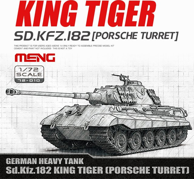MENG Deutscher Schwerer Panzer Königstiger Turmtyp, Plastik-Bausatz, 1/72 - Bild 1