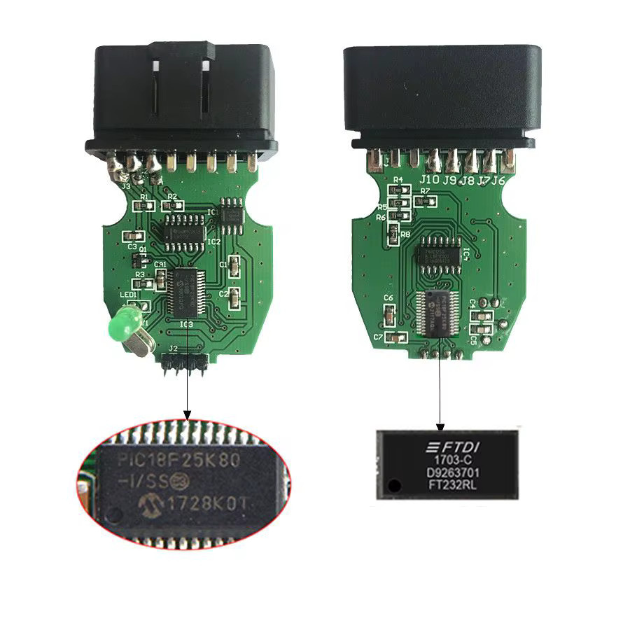 VAG K+CAN Commander 1.4 K-Line Diagnosegerät mit grüner Leiterplatte für Audi, VW, Skoda und Seat, PIC18F25K80 und FTDI-Chip - Bild 5