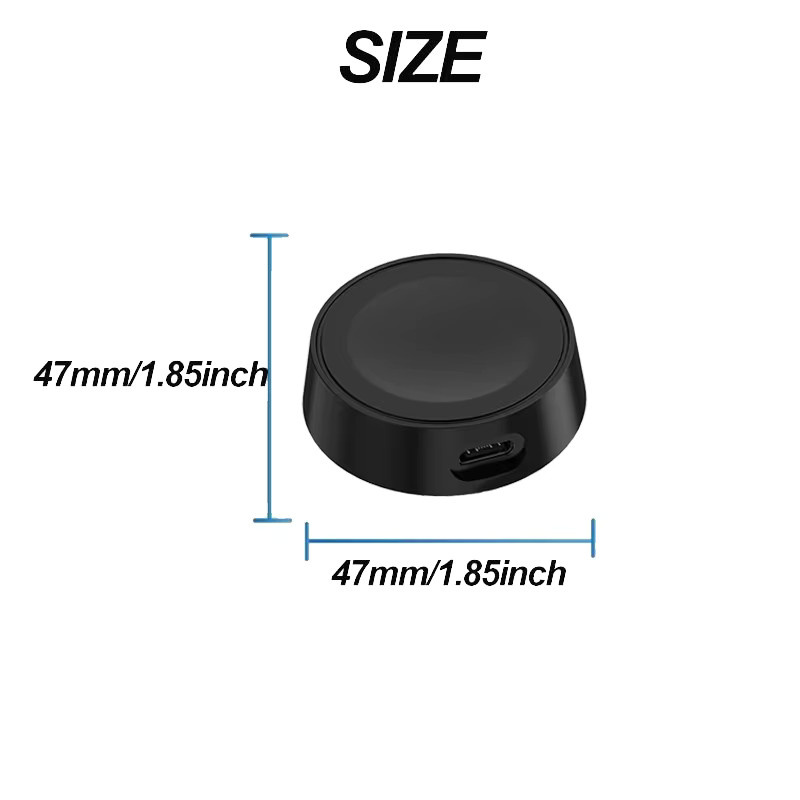 Samsung Magnetisches kabelloses Ladegerät für Galaxy Watch 7, 6, 5, 4, 3 mit USB-C Anschluss in Schwarz - Bild 3