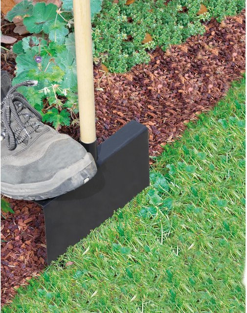 Bellissa Rasenkantenstecher Schwarz aus Flachstahl und Holz, Höhe: 120 cm, Breite: 24 cm - Bild 1