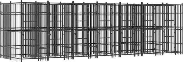 vidaXL Outdoor-Hundezwinger aus Stahl in Schwarz Matt mit 12,9 m² Fläche - Bild 1