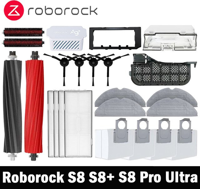 Roborock S8 Pro Ultra S8+ S8 Plus Zubehör-Set mit Hauptbürsten, Seitenbürsten, Wischtüchern, HEPA-Filtern und Staubbeuteln in Multicolour - Bild 1
