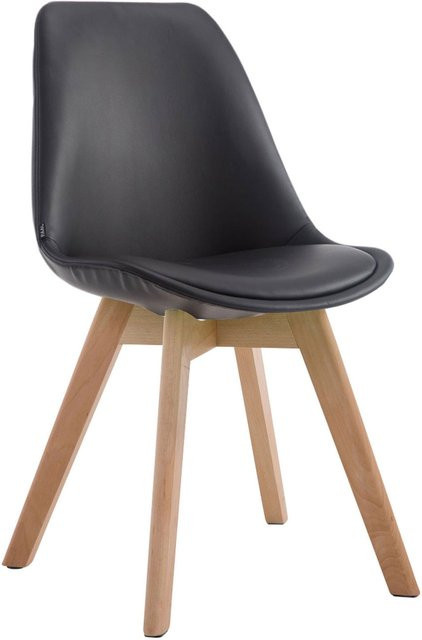 TPFLiving Stuhl Manolo in Schwarz aus Kunstleder und Buchenholz für dein Esszimmer - Bild 1